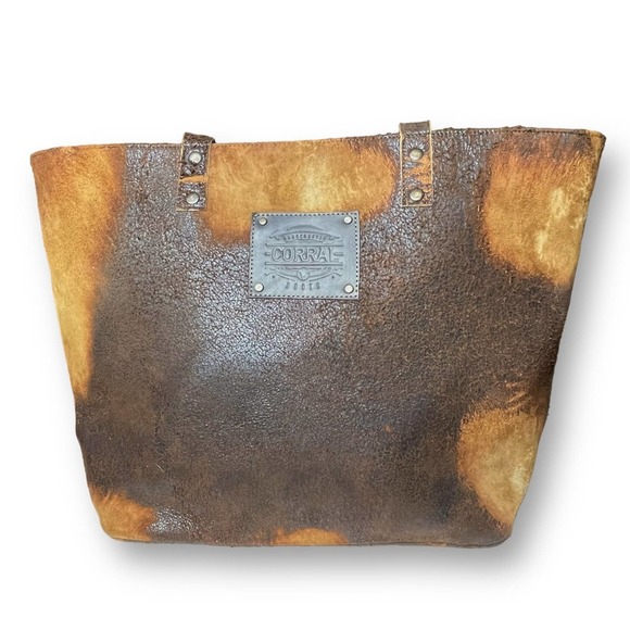 Corral Boots Shoulder Bag Brown Western Distressed Lamb Leather - Picture 3 of 15